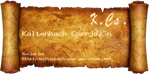 Kaltenbach Cserjén névjegykártya